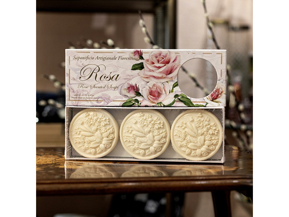 Мыло WA 269 Rosa с ароматом розы, 125 гр (3 шт) / Saponificio Artiginale Fiorentino Мыло WA 269 Rosa с ароматом розы, 125 гр (3 шт) / Saponificio Artiginale Fiorentino