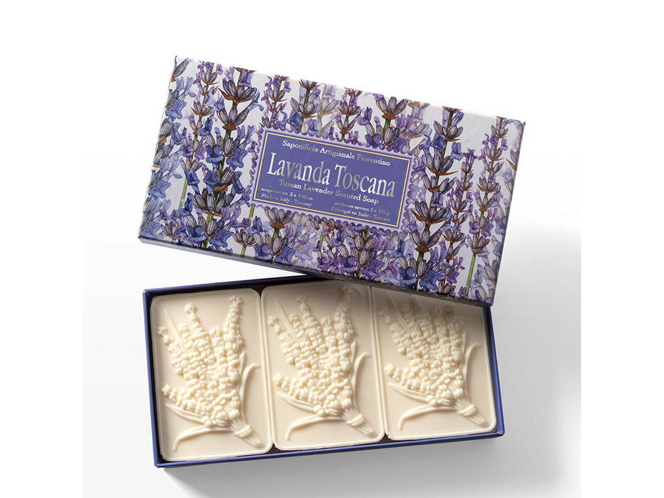 Мыло S 410 Lavander с ароматом лаванды, 125 гр (3 шт) / Saponificio Artigianale Fiorentino