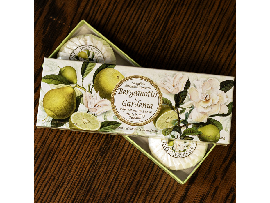 Мыло Bergamot and Gardenia с ароматом бергамота и гардении, 100 гр (3 шт) / Saponificio Artigianale Fiorentino