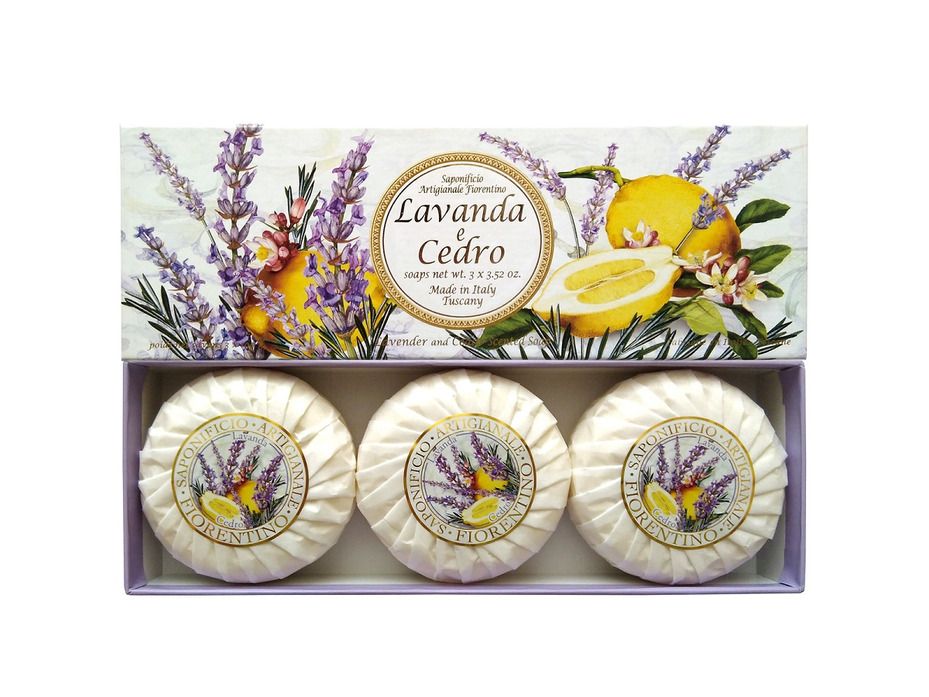 Мыло Lavander and cedar с ароматом лаванды и кедра, 100 гр (3 шт) / Saponificio Artigianale Fiorentino