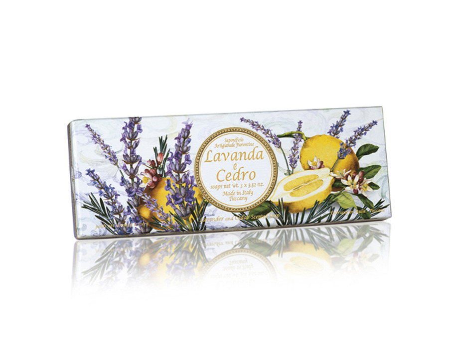 Мыло Lavander and cedar с ароматом лаванды и кедра, 100 гр (3 шт) / Saponificio Artigianale Fiorentino