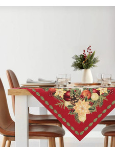Наперон 2310336 Рождественская звезда красный бордюр гобелег 100*100 / Le Gobelin