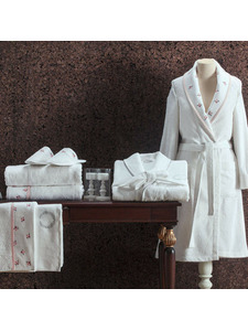 Набор женский Picolo,халат, полотенце и тапочки махровый / Tivolyo Home