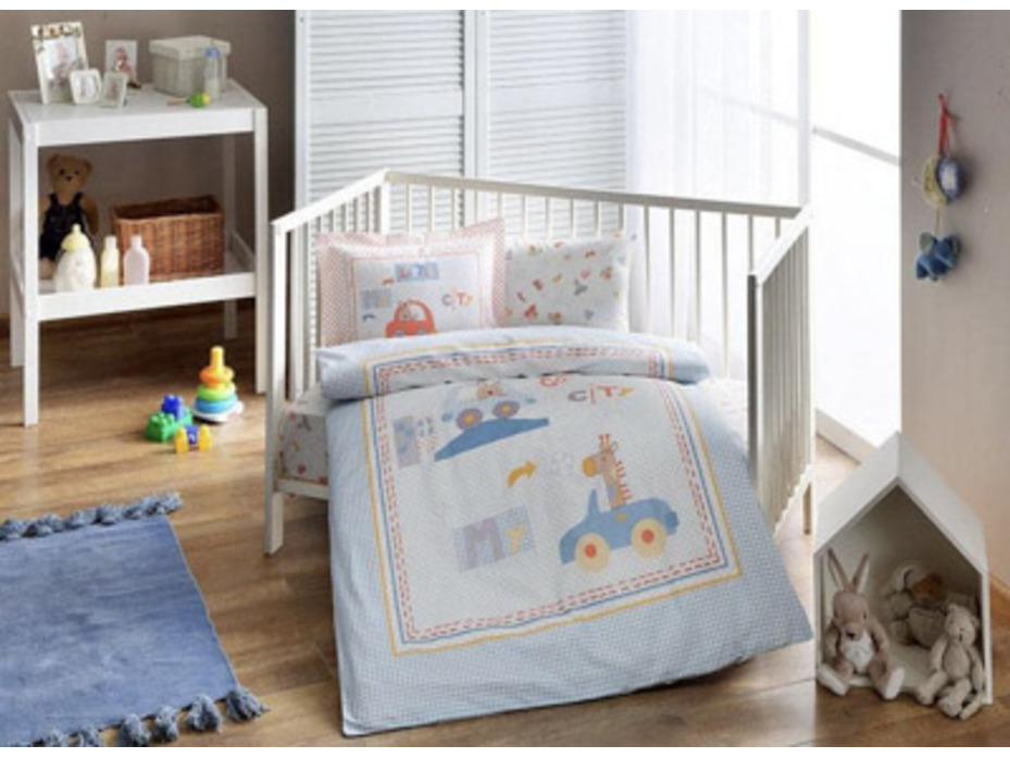 Набор в кроватку Бортики и постельное белье с пледом Cars Bebek ранфорс для новорожденных / Tac